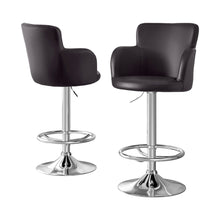 Load image into Gallery viewer, Artiss 2x Leather Bar Stools Swivel Adjustable Gas Lift PU Counter Chairs Brown