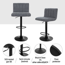 Load image into Gallery viewer, Artiss 4x Bar Stools Vintage Leather Gas Lift Grey