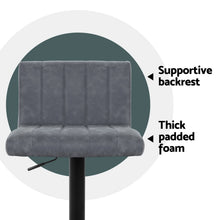 Load image into Gallery viewer, Artiss 4x Bar Stools Vintage Leather Gas Lift Grey