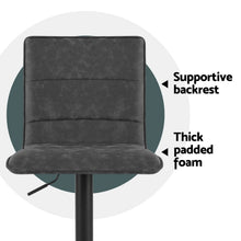 Load image into Gallery viewer, Artiss 4x Bar Stools Gas Lift Vintage Leather Grey