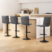 Load image into Gallery viewer, Artiss 4x Bar Stools Gas Lift Vintage Leather Grey