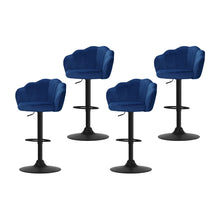 Load image into Gallery viewer, Artiss 4x Bar Stools Gas Lift Velvet Blue