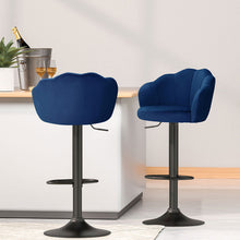 Load image into Gallery viewer, Artiss 4x Bar Stools Gas Lift Velvet Blue