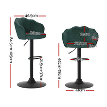 Load image into Gallery viewer, Artiss 4x Bar Stools Gas Lift Velvet Green