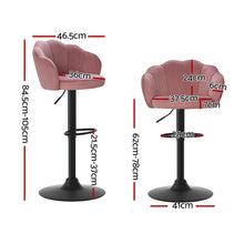 Load image into Gallery viewer, Artiss 4x Bar Stools Gas Lift Velvet Pink