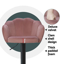 Load image into Gallery viewer, Artiss 4x Bar Stools Gas Lift Velvet Pink