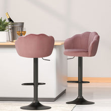 Load image into Gallery viewer, Artiss 4x Bar Stools Gas Lift Velvet Pink