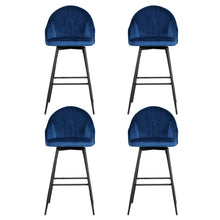 Load image into Gallery viewer, Artiss 4x Bar Stools Velvet Swivel Metal Legs Blue