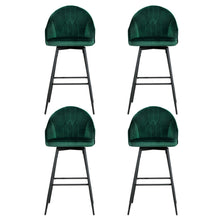 Load image into Gallery viewer, Artiss 4x Bar Stools Velvet Swivel Metal Legs Green