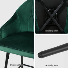 Load image into Gallery viewer, Artiss 4x Bar Stools Velvet Swivel Metal Legs Green