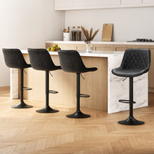 Load image into Gallery viewer, Artiss 4x Bar Stools Gas Lift Vintage Leather Black