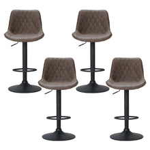 Load image into Gallery viewer, Artiss 4x Bar Stools Gas Lift Vintage Leather Brown