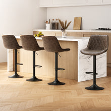 Load image into Gallery viewer, Artiss 4x Bar Stools Gas Lift Vintage Leather Brown