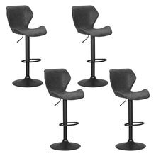 Load image into Gallery viewer, Artiss 4x Bar Stools Vintage Leather Gas Lift Black