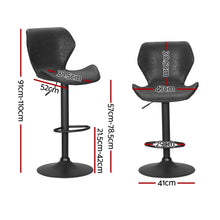 Load image into Gallery viewer, Artiss 4x Bar Stools Vintage Leather Gas Lift Black