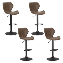 Load image into Gallery viewer, Artiss 4x Bar Stools Vintage Leather Gas Lift Brown