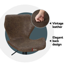 Load image into Gallery viewer, Artiss 4x Bar Stools Vintage Leather Gas Lift Brown