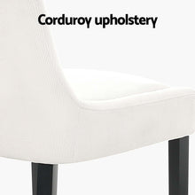 Load image into Gallery viewer, Artiss Dining Chairs Set of 4 Corduroy Wooden Beige