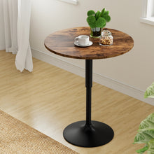 Load image into Gallery viewer, Artiss Height Adjustable Bar Table 360 Swivel Round Gaslift Design 60cm Rustic Brown Black