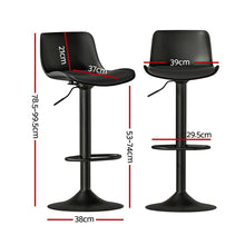 Load image into Gallery viewer, Artiss 4x Bar Stools Padded Seat Gas Lift Black