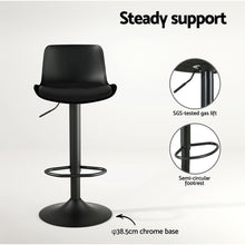 Load image into Gallery viewer, Artiss 4x Bar Stools Padded Seat Gas Lift Black