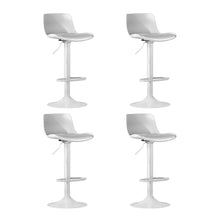 Load image into Gallery viewer, 4x Artiss Bar Stools Kitchen Swivel Gas Lift Stool Leather Dining Chairs White