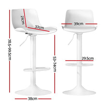 Load image into Gallery viewer, 4x Artiss Bar Stools Kitchen Swivel Gas Lift Stool Leather Dining Chairs White