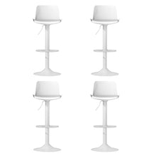 Load image into Gallery viewer, 4x Artiss Bar Stools Kitchen Swivel Gas Lift Stool Leather Dining Chairs White