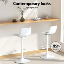 Load image into Gallery viewer, 4x Artiss Bar Stools Kitchen Swivel Gas Lift Stool Leather Dining Chairs White