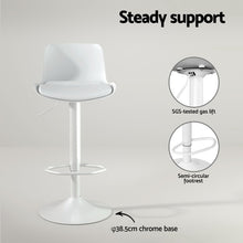 Load image into Gallery viewer, 4x Artiss Bar Stools Kitchen Swivel Gas Lift Stool Leather Dining Chairs White