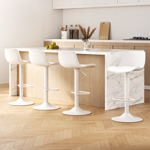 Load image into Gallery viewer, 4x Artiss Bar Stools Kitchen Swivel Gas Lift Stool Leather Dining Chairs White