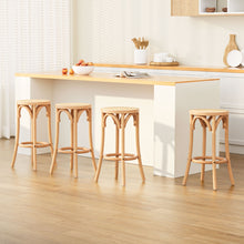 Load image into Gallery viewer, Artiss 4x Bar Stoosl Rattan Seat Wooden