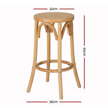 Load image into Gallery viewer, Artiss 4x Bar Stoosl Rattan Seat Wooden