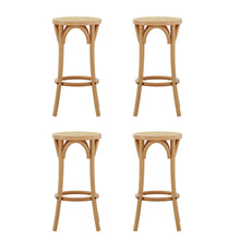 Load image into Gallery viewer, Artiss 4x Bar Stoosl Rattan Seat Wooden