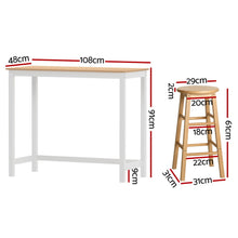 Load image into Gallery viewer, Artiss Bar Table and Stools Set Dining Desk Kitchen Chairs Cafe Pub