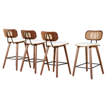 Load image into Gallery viewer, 4x Artiss Bar Stools Kitchen Counter Rattan Chairs PU Leather Padding
