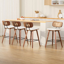 Load image into Gallery viewer, 4x Artiss Bar Stools Kitchen Counter Rattan Chairs PU Leather Padding