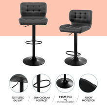 Load image into Gallery viewer, Artiss 4x Bar Stools Gas Lift Leather Padded Grey