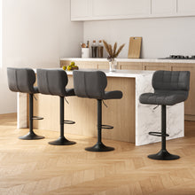 Load image into Gallery viewer, Artiss 4x Bar Stools Gas Lift Leather Padded Grey