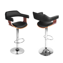 Load image into Gallery viewer, Artiss 4x Bar Stools Gas Lift Leather w/Armrest Black