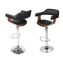 Load image into Gallery viewer, Artiss 4x Bar Stools Gas Lift Leather w/Armrest Black