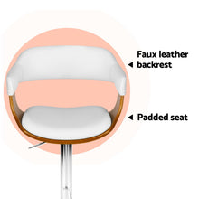 Load image into Gallery viewer, 4x Artiss Bar Stools Gas Lift Leather with Armrest White