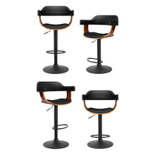 Load image into Gallery viewer, Artiss 4x Bar Stools Gas Lift Leather w/Armrest All Black
