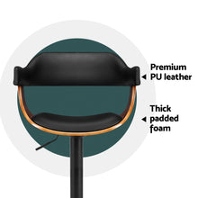 Load image into Gallery viewer, Artiss 4x Bar Stools Gas Lift Leather w/Armrest All Black