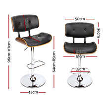 Load image into Gallery viewer, Artiss 4x Bar Stools Gas Lift Leather Black