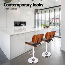 Load image into Gallery viewer, Artiss 4x Bar Stools Gas Lift Leather Black