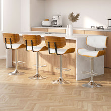 Load image into Gallery viewer, Artiss 4x Bar Stools Gas Lift Leather White