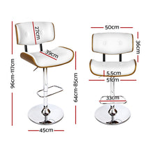 Load image into Gallery viewer, Artiss 4x Bar Stools Gas Lift Leather White