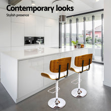 Load image into Gallery viewer, Artiss 4x Bar Stools Gas Lift Leather White