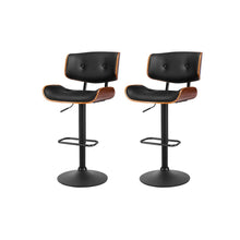 Load image into Gallery viewer, Artiss 2x Bar Stools Gas Lift Leather All Black